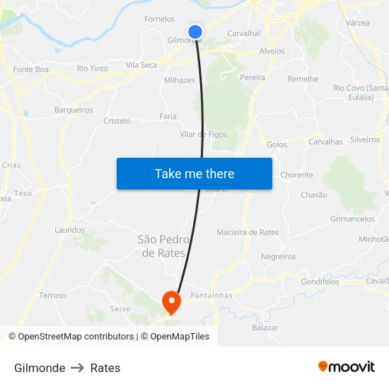 Gilmonde to Rates map