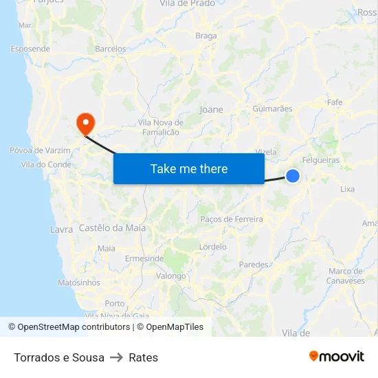 Torrados e Sousa to Rates map