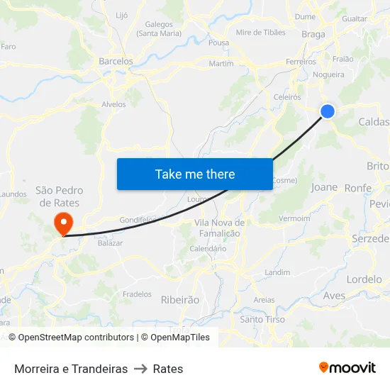 Morreira e Trandeiras to Rates map
