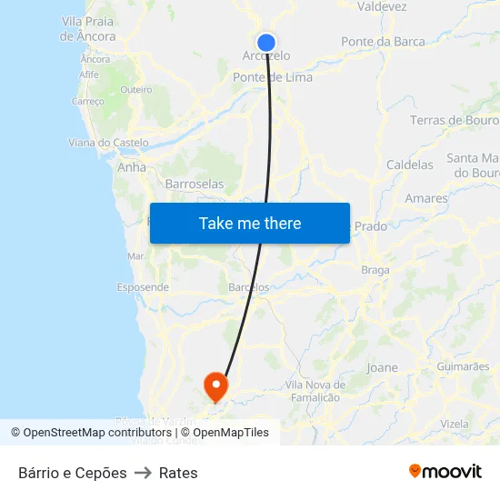 Bárrio e Cepões to Rates map