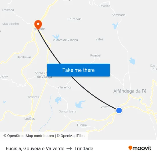 Eucisia, Gouveia e Valverde to Trindade map