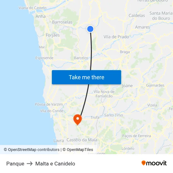 Panque to Malta e Canidelo map