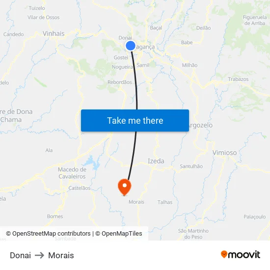 Donai to Morais map