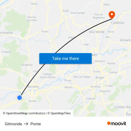 Gilmonde to Ponte map