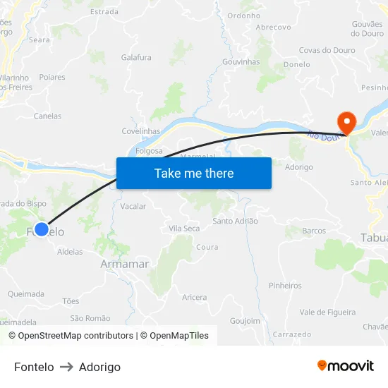 Fontelo to Adorigo map