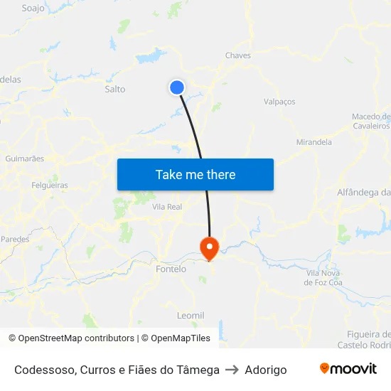Codessoso, Curros e Fiães do Tâmega to Adorigo map