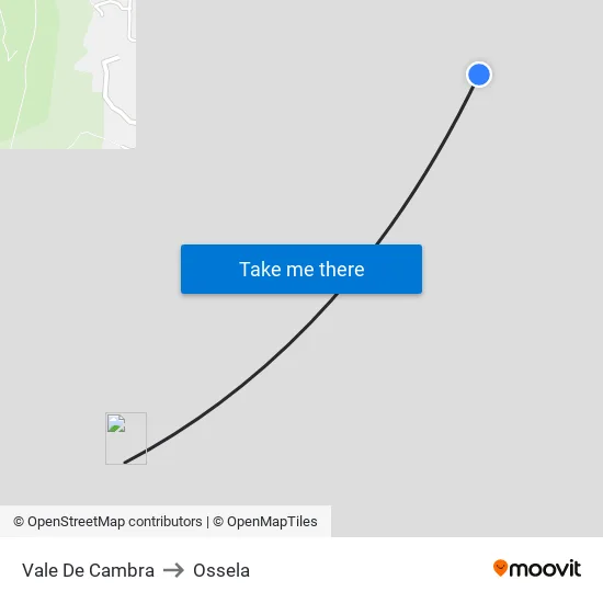 Vale De Cambra to Ossela map