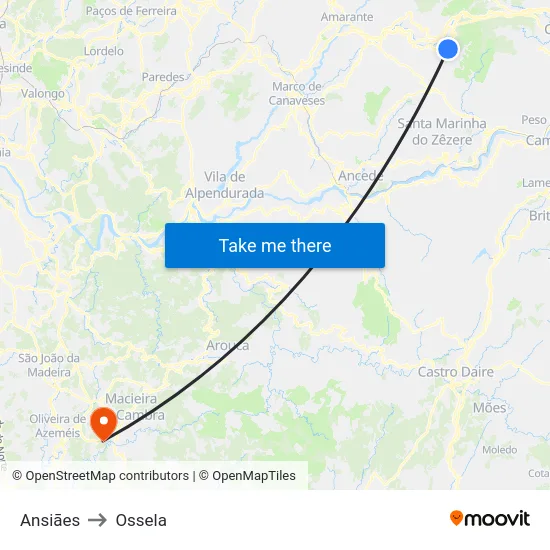 Ansiāes to Ossela map