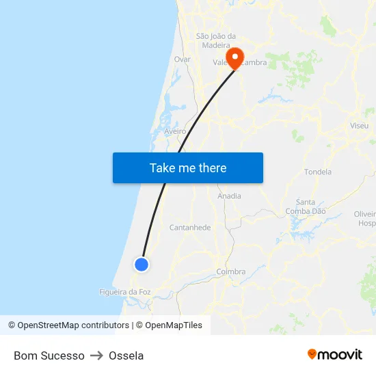 Bom Sucesso to Ossela map