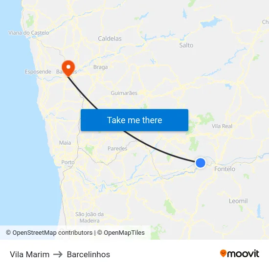 Vila Marim to Barcelinhos map