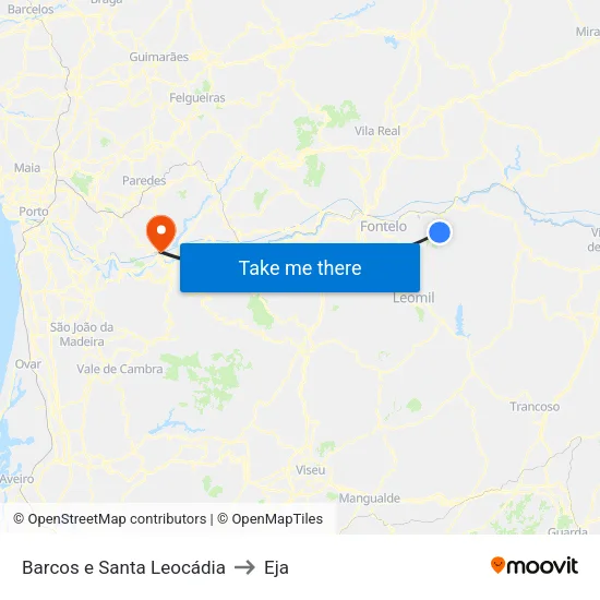 Barcos e Santa Leocádia to Eja map