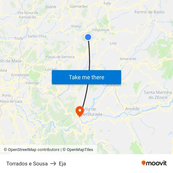 Torrados e Sousa to Eja map
