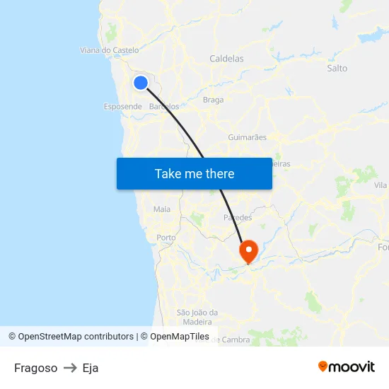 Fragoso to Eja map