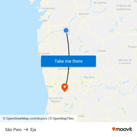 São Paio to Eja map