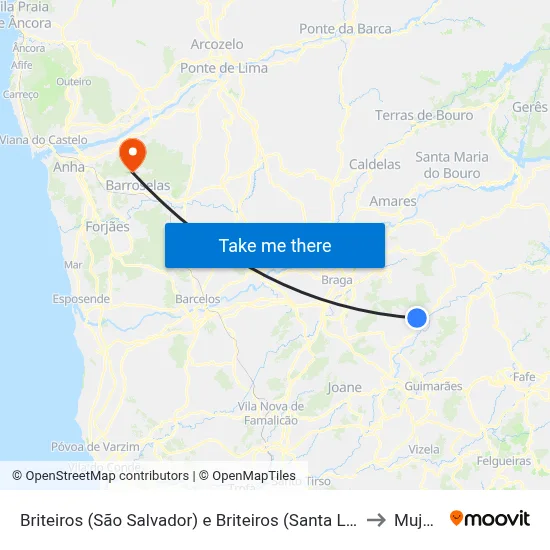 Briteiros (São Salvador) e Briteiros (Santa Leocádia) to Mujães map