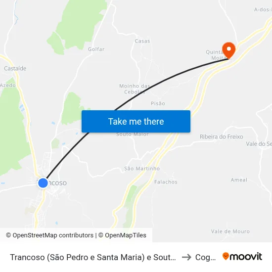 Trancoso (São Pedro e Santa Maria) e Souto Maior to Cogula map