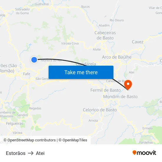 Estorãos to Atei map
