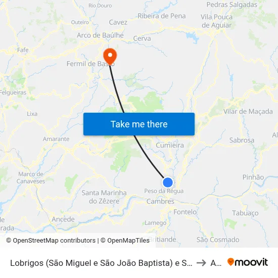 Lobrigos (São Miguel e São João Baptista) e Sanhoane to Atei map