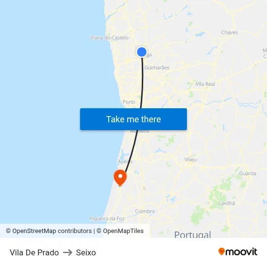 Vila De Prado to Seixo map