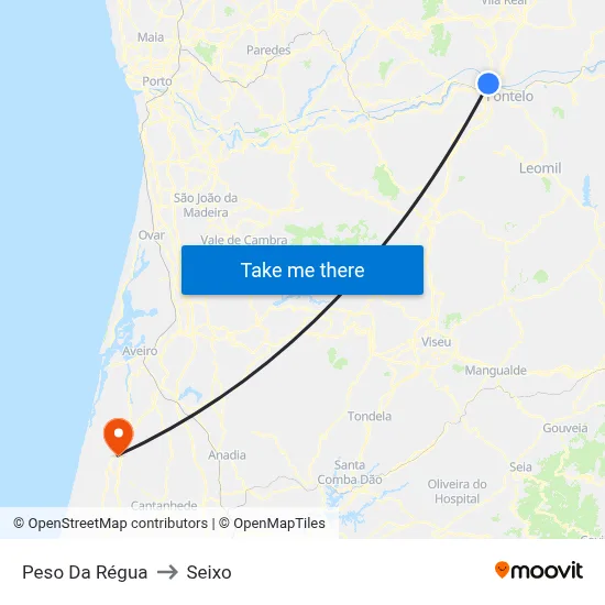 Peso Da Régua to Seixo map