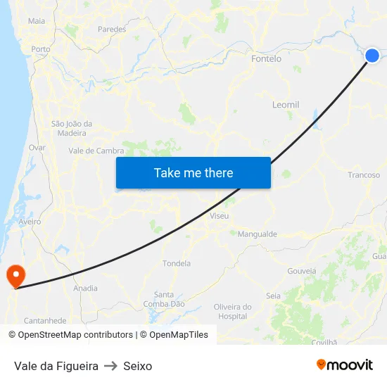 Vale da Figueira to Seixo map