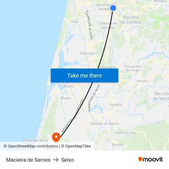 Macieira de Sarnes to Seixo map