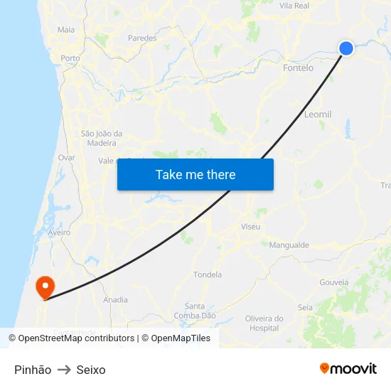 Pinhão to Seixo map