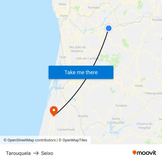 Tarouquela to Seixo map
