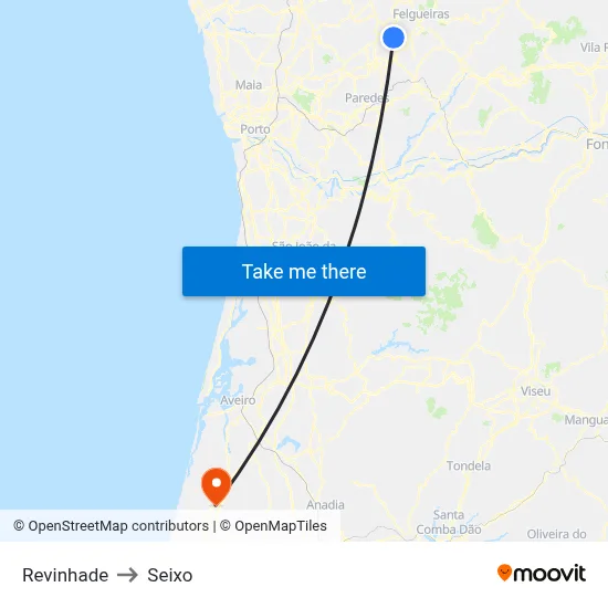 Revinhade to Seixo map