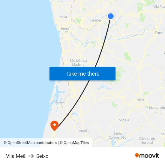 Vila Meã to Seixo map