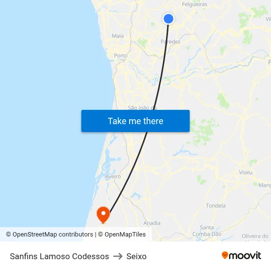 Sanfins Lamoso Codessos to Seixo map