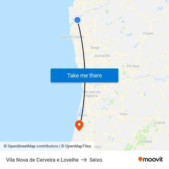 Vila Nova de Cerveira e Lovelhe to Seixo map