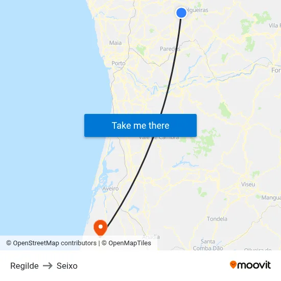 Regilde to Seixo map