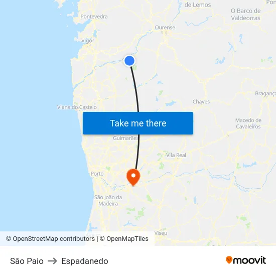 São Paio to Espadanedo map
