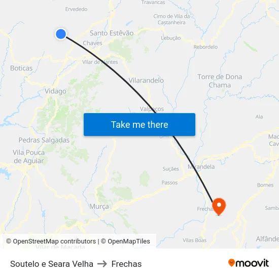Soutelo e Seara Velha to Frechas map