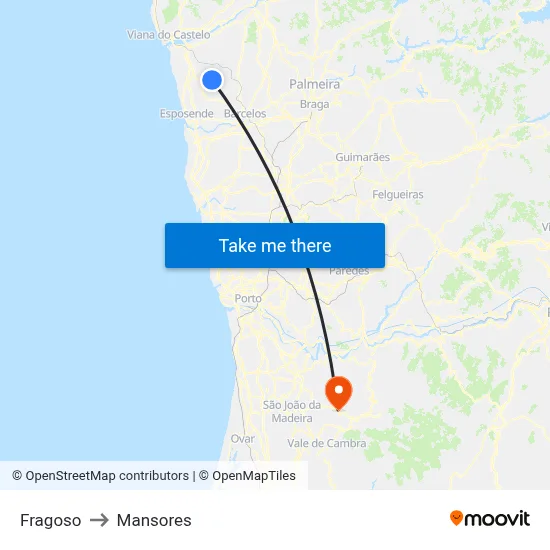 Fragoso to Mansores map