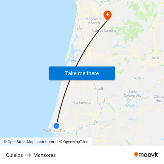 Quiaios to Mansores map