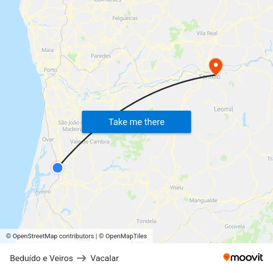 Beduído e Veiros to Vacalar map
