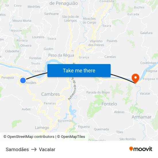 Samodães to Vacalar map