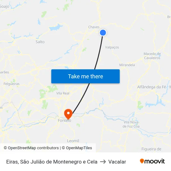 Eiras, São Julião de Montenegro e Cela to Vacalar map