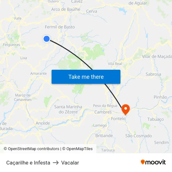Caçarilhe e Infesta to Vacalar map