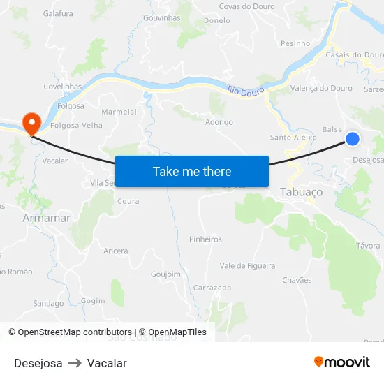 Desejosa to Vacalar map