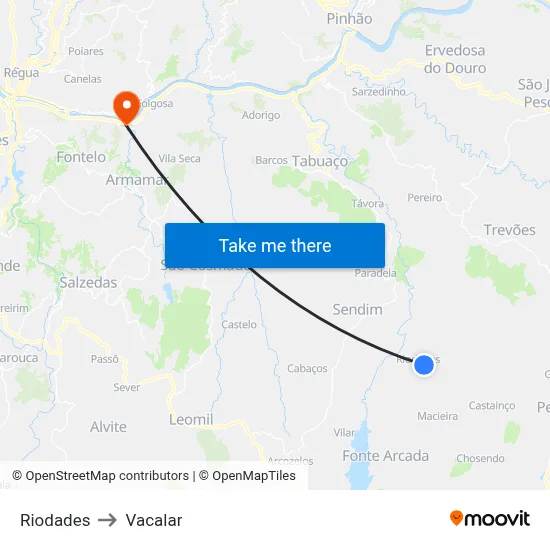 Riodades to Vacalar map
