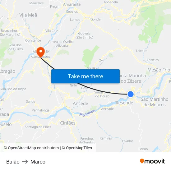 Baião to Marco map