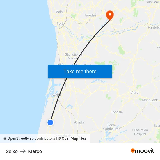 Seixo to Marco map