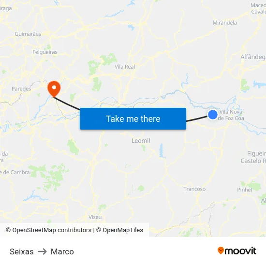 Seixas to Marco map