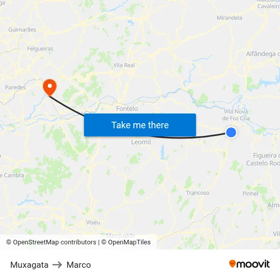 Muxagata to Marco map