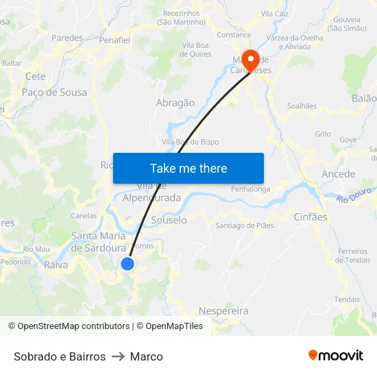 Sobrado e Bairros to Marco map