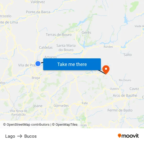 Lago to Bucos map