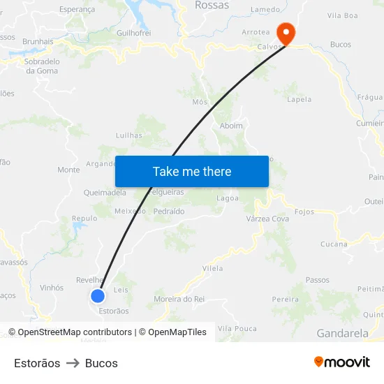 Estorãos to Bucos map